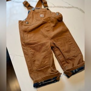 12m Carhart NWOT Insulated Winter Bibs with Plaid Flannel Lining